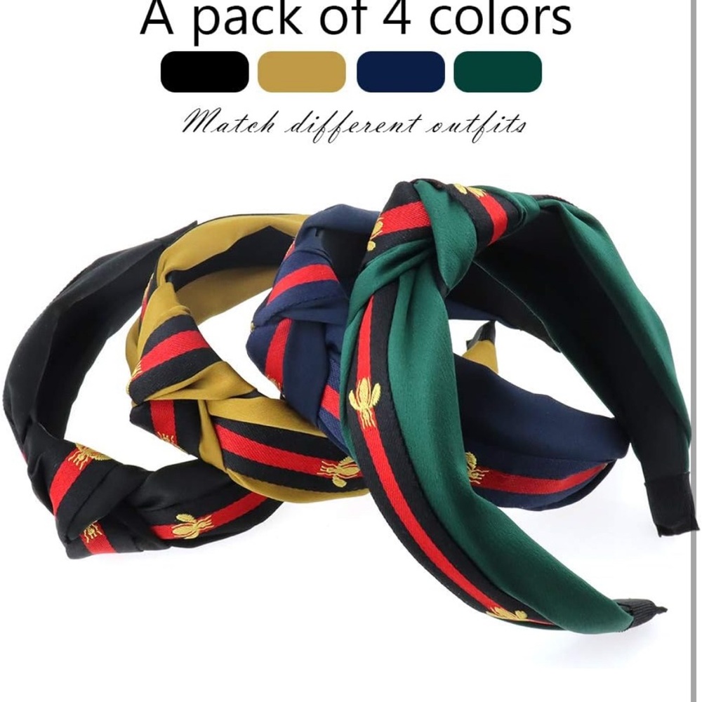 Elegant Multicolor comfort Headband Set of 4 fashion bee 🐝